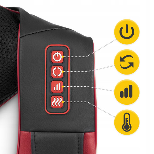 Массажная подушка  4FIZJO Shiatsu Pro+ для шеи и спины Black/Red - фото №5